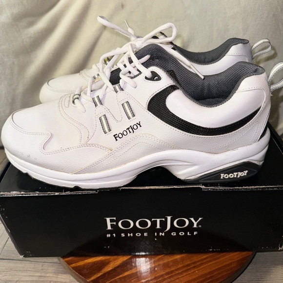 Footjoy Greenjoys 45335 Men's White Synthetic Leather Lace Up Golf Shoes Size 13 - Picture 3 of 10